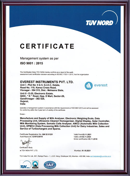 TUV Nord Certificate 2015